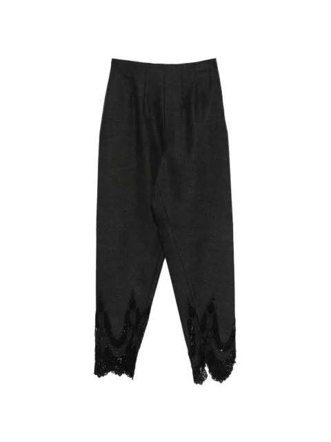 Christian Dior Pre-Owned 2000s lace-trim trousers Grey CD450ACR