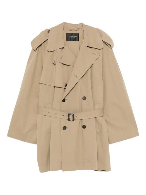 Balenciaga belted double-breasted trench coat Neutrals 862426TSVC19772