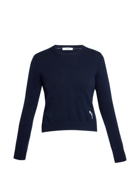 ERDEM embroidered crew-neck sweater Blue PS26KT3230124001