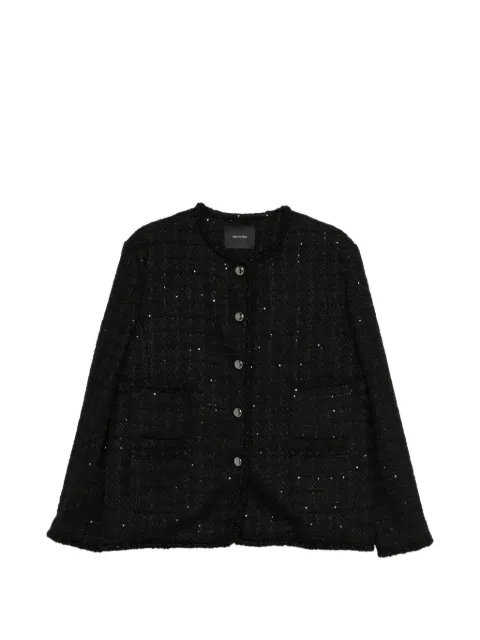 THELAURENT sequin-embellished front-pocket jacket Black THL25JCBK23