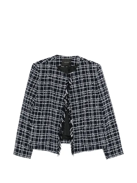 THELAURENT fringed tweed jacket Blue THL25JCNV33