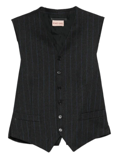 Romeo Gigli Pre-Owned 1990s striped-pattern waistcoat Grey RG250ACL
