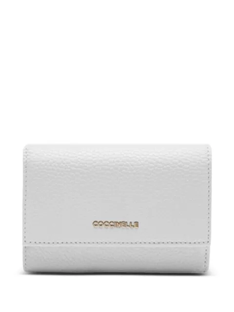 Coccinelle Metallic logo-plaque wallet White E2MW5116601Y16