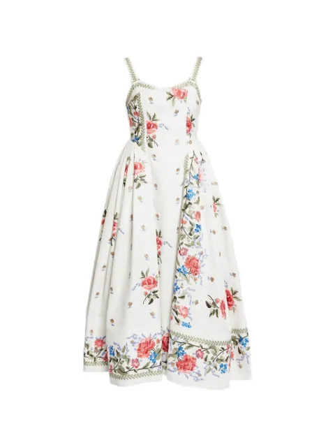 ERDEM Faille floral bustier dress White PS26D19350639000