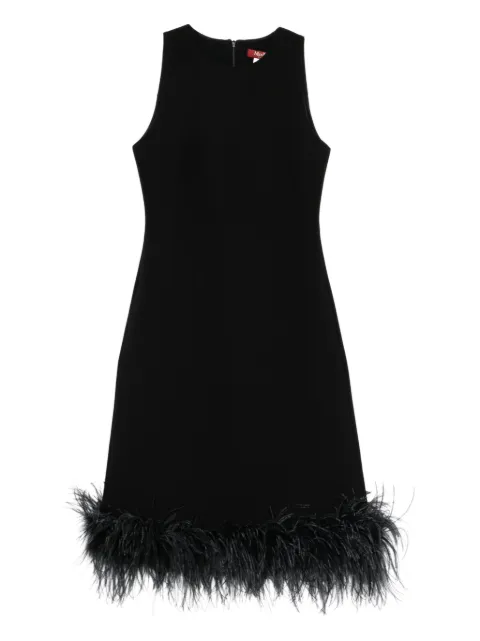 Max Mara feather-hem midi dress Black 2616221013600
