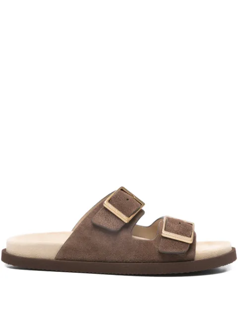 Brunello Cucinelli buckled suede sandals Brown MZUSOLY235CAY70
