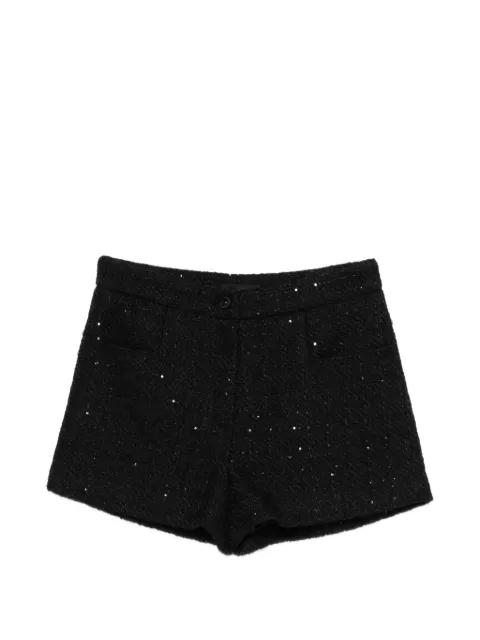THELAURENT sequin-embellishment shorts Black THL25SRTBK24
