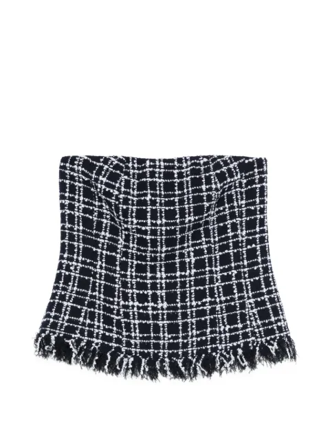 THELAURENT tweed-effect corset blouse Black THL25TOPNV35