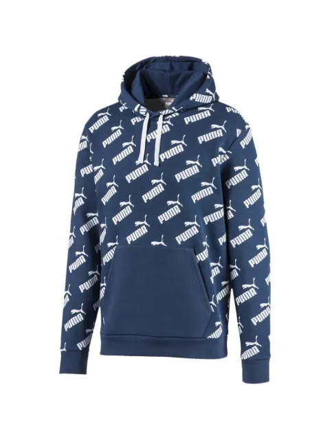 PUMA Amplified logo-print hoodie Blue 59724743