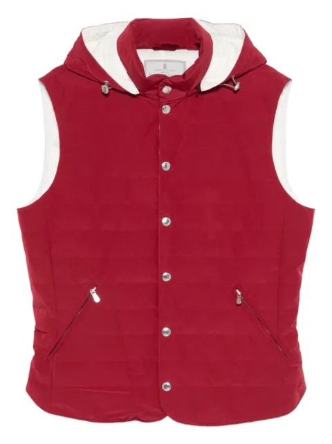 Brunello Cucinelli hooded zipped gilet Red MM4791696CG249