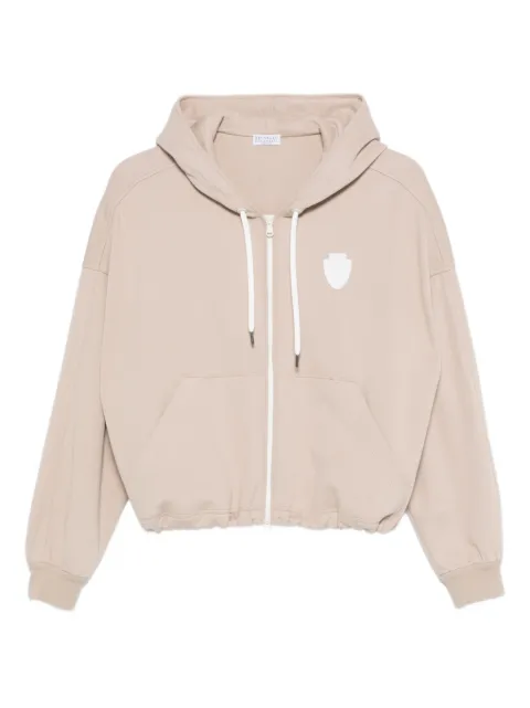 Brunello Cucinelli logo hoodie Neutrals MG927VT406C9272
