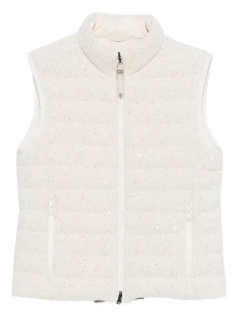 Brunello Cucinelli sequin-embellishment gilet Neutrals M0DVT7776CTK25