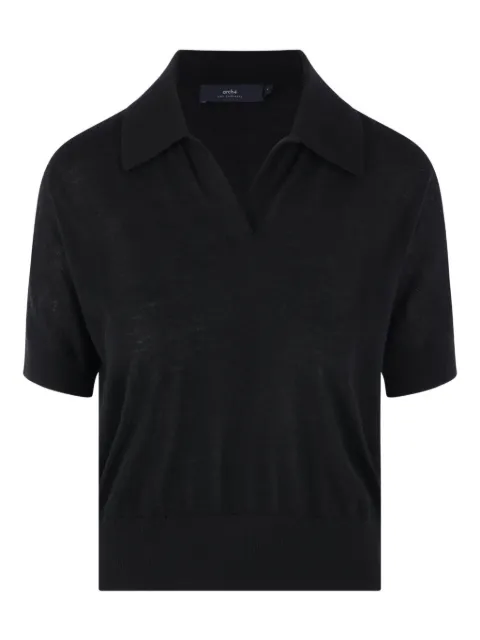 arch4 V-neck T-shirt Black KNJP2614B1
