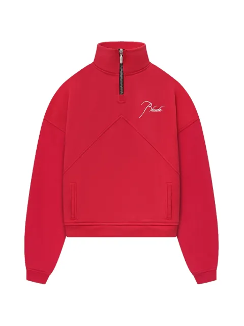 RHUDE zip-quarter logo-detail sweatshirt Red RHSS24TT13167278