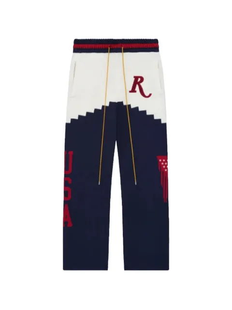 RHUDE knitted track pants Blue RHPS24PA10504142