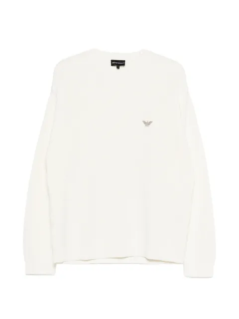 Emporio Armani logo-patch sweater White EM004615AF24418