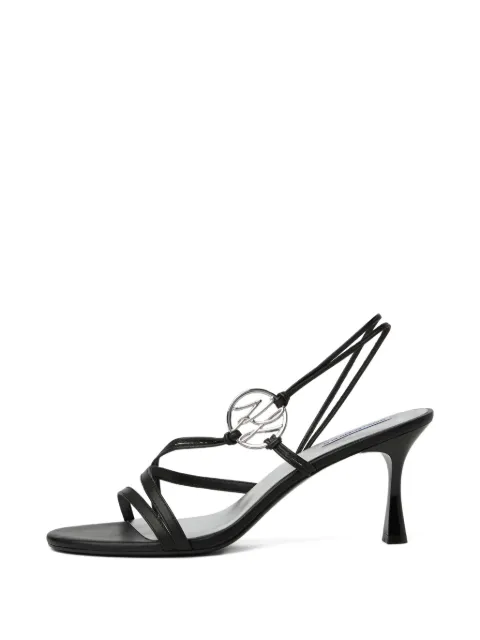 Karl Lagerfeld strappy logo-charm heeled sandals Black KL32702A999
