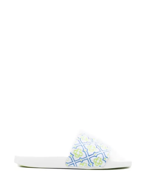 Casablanca monogram-detail open-toe slides White ASP26FW03003