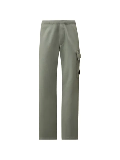 C.P. Company diagonal-raised fleece cargo-pocket cotton track pants Blue 20CMSP066A005086W809