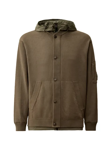 C.P. Company reversible cotton mixed hooded sweater Green 20CMKN130A006056M921