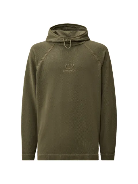 C.P. Company logo-embroidered hoodie Green 20CMSS177A110635S921