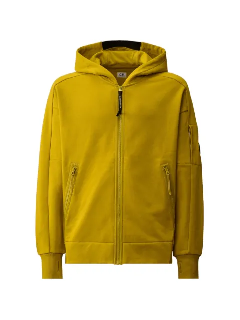 C.P. Company logo-appliqué zip-up hoodie Yellow 20CMSS716A005086W246