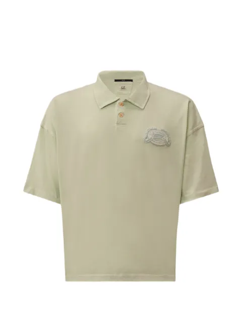C.P. Company logo-embroidered polo shirt Green 20CMPL219A005697O804