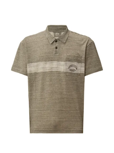 C.P. Company striped chest-pocket polo shirt Green 20CMPL278A110681P921