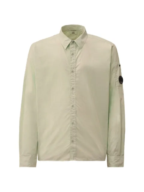 C.P. Company poplin long-sleeves lens-detail button-up shirt Green 20CMSH229A005328G804