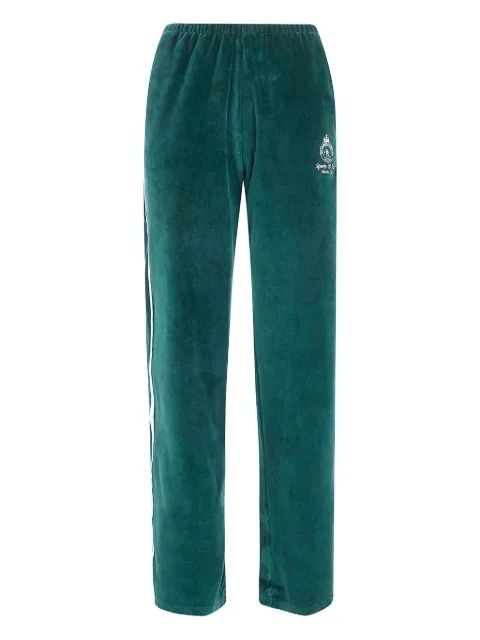 Sporty & Rich side-stripe logo-embroidered tack pants Green PA02261426GR5