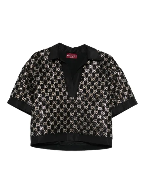Gucci sequin V-neck top Black 846682ZARWY