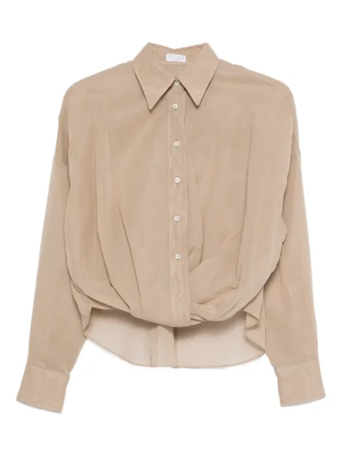 Brunello Cucinelli twist-detail shirt Neutrals M0F91MX616C8690
