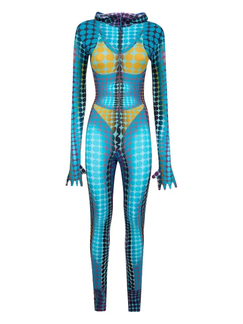 Jean Paul Gaultier polka-dot jumpsuit Blue 2601WJS012J042P