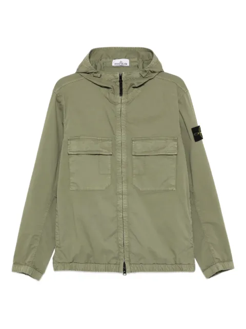 Stone Island hooded patch-pocket jacket Green L1S154100077S0A10