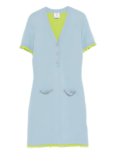 Casablanca pearl-embellishment mini dress Blue WSP26KW122601
