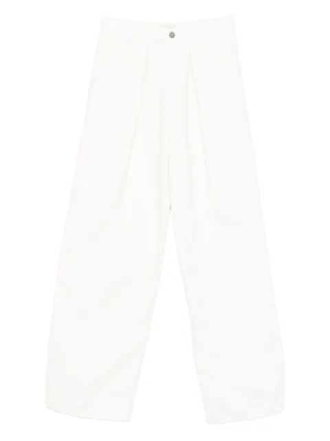 Haikure pleated denim trousers White HEW03340GF146PP