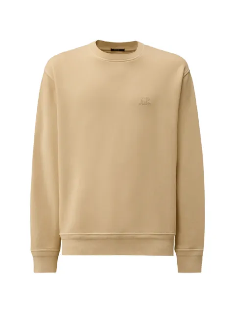 C.P. Company logo-embroidered crewneck cotton sweatshirt Neutrals 20CMSS036B110044R114