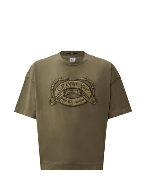 C.P. Company 20/1 jersey short sleeve boxy logo T-shirt Green 20CMTS220A005697O921