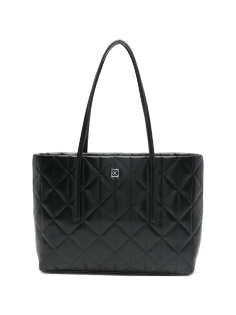 Calvin Klein small logo-plaque tote bag Black LV04F3325GUB1