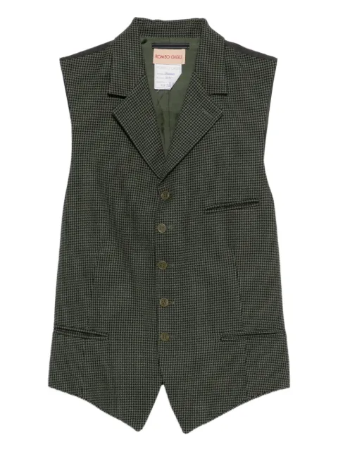 Romeo Gigli Pre-Owned 1997-1998 houndstooth waistcoat Green RG290ACH