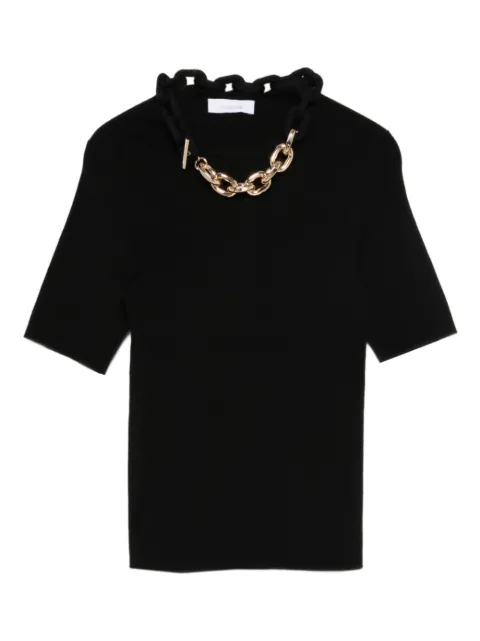Rabanne chain-detail T-shirt Black 26PMPU016ML0308