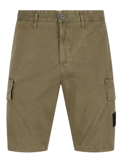 Stone Island L100018 organic cotton stretch broken twill 'old' effect cargo shorts Green L1S15L100018S0004