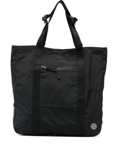 Stone Island logo-patch tote bag Black L1S159200012S0251