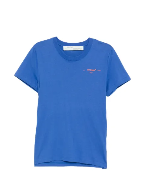 Off-White rhinestone-embellished embroidery T-shirt Blue OWAA049R20B07040