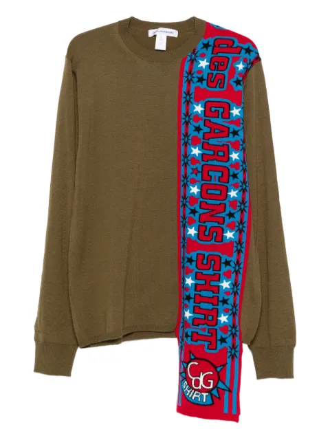 Comme Des Garçons Shirt slogan stars sweater Green FPN004W254