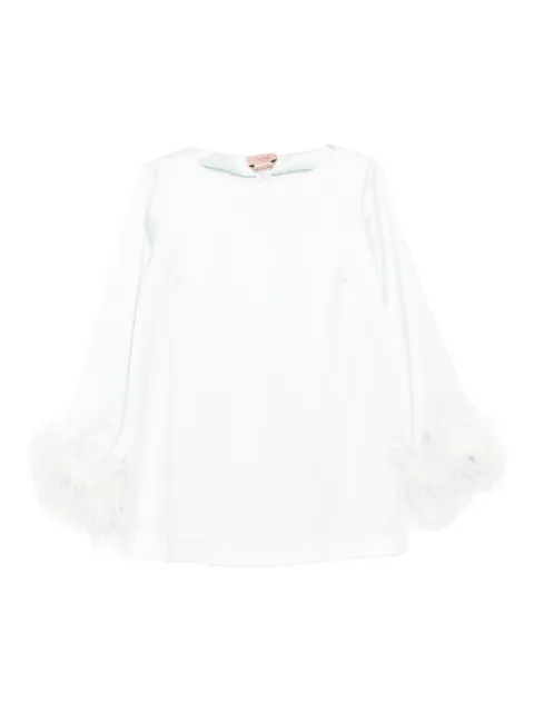 TWINSET feather-trim blouse Green 261TP2424