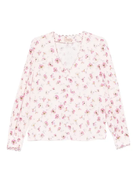 TWINSET floral V-neck blouse Pink 261TP210C13408