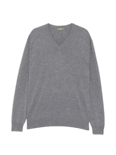 N.Peal Burlington V-neck jumper Grey NPG000106