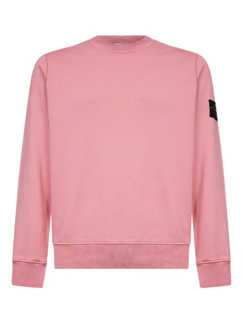 Stone Island 6100060 organic cotton fleece regular-fit crewneck sweatshirt with raglan sleeves Pink L1S156100060S0051