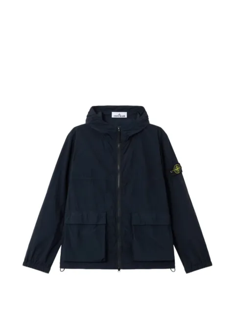 Stone Island Nylon Smerigliato-TC short hooded parka with anti-drop Blue L1S154100112S0345